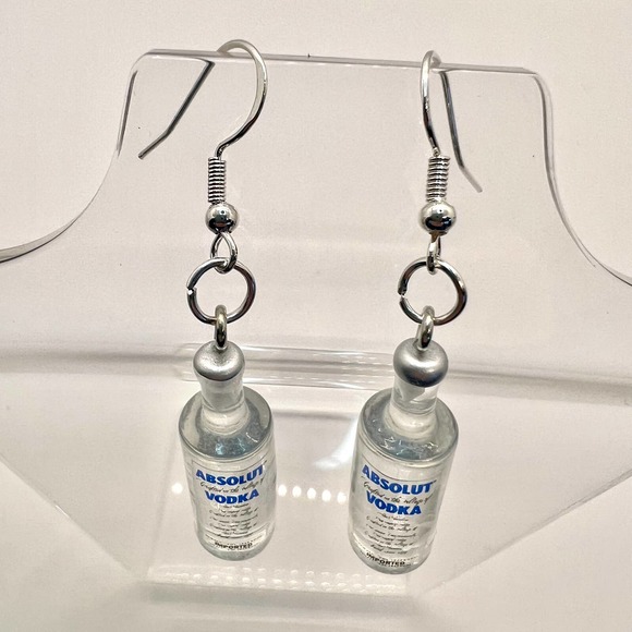 Absolut Vodka Earrings - New Years Eve Earrings - Alcohol Earrings - Picture 8 of 11